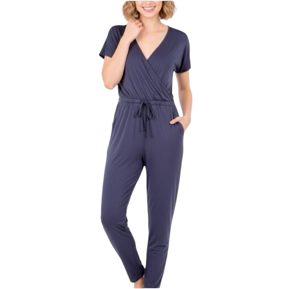 Boden surplus side pockets waist adjustable draw string blue jumpsuit size 2